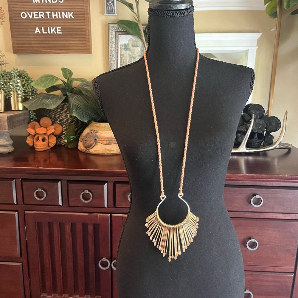 Anthropologie Gold Statement Necklace